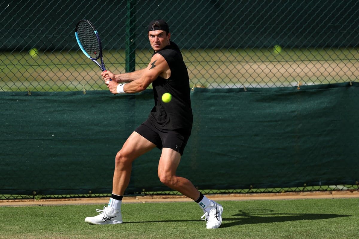 Jack Draper in training before Wimbledon 2026