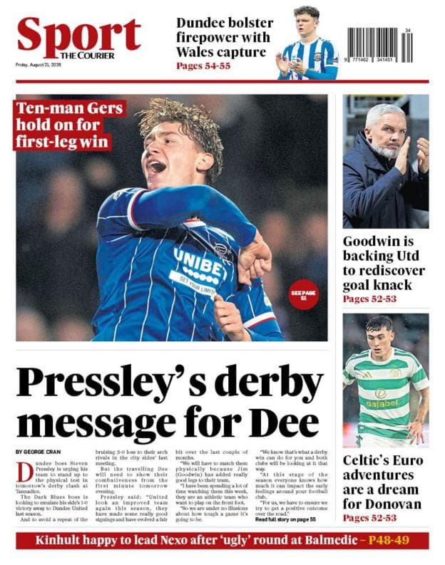 The back page of The Courier on 210826