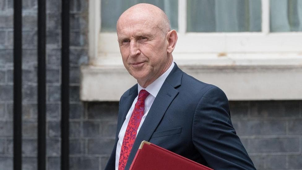 Chancellor of the Exchequer John Healey arrives in Downing Street to attend the first Cabinet meeting hosted by the newly appointed Prime Minister Andy Burnham in London, United Kingdom on July 21, 2026