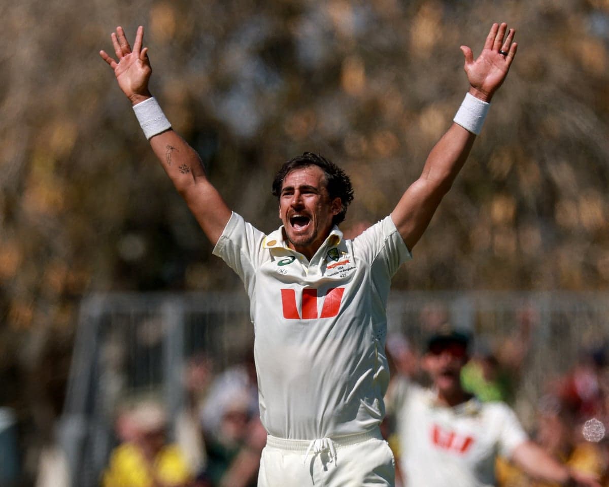 Australia fast bowler Mitchell Starc takes 6 for 12 to help dismiss Bangladesh for 64 on day one of the second Test in Mackay