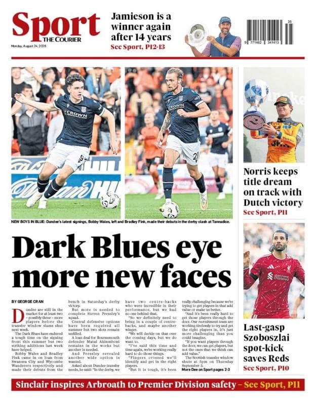 The back page of The Courier on 240826