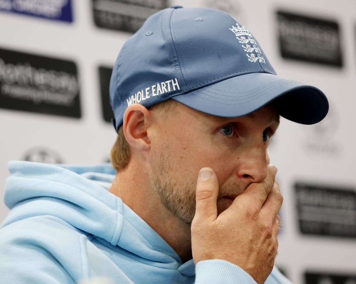 Joe Root speaks during the England press conference at Lord's Cricket Ground on 25 August