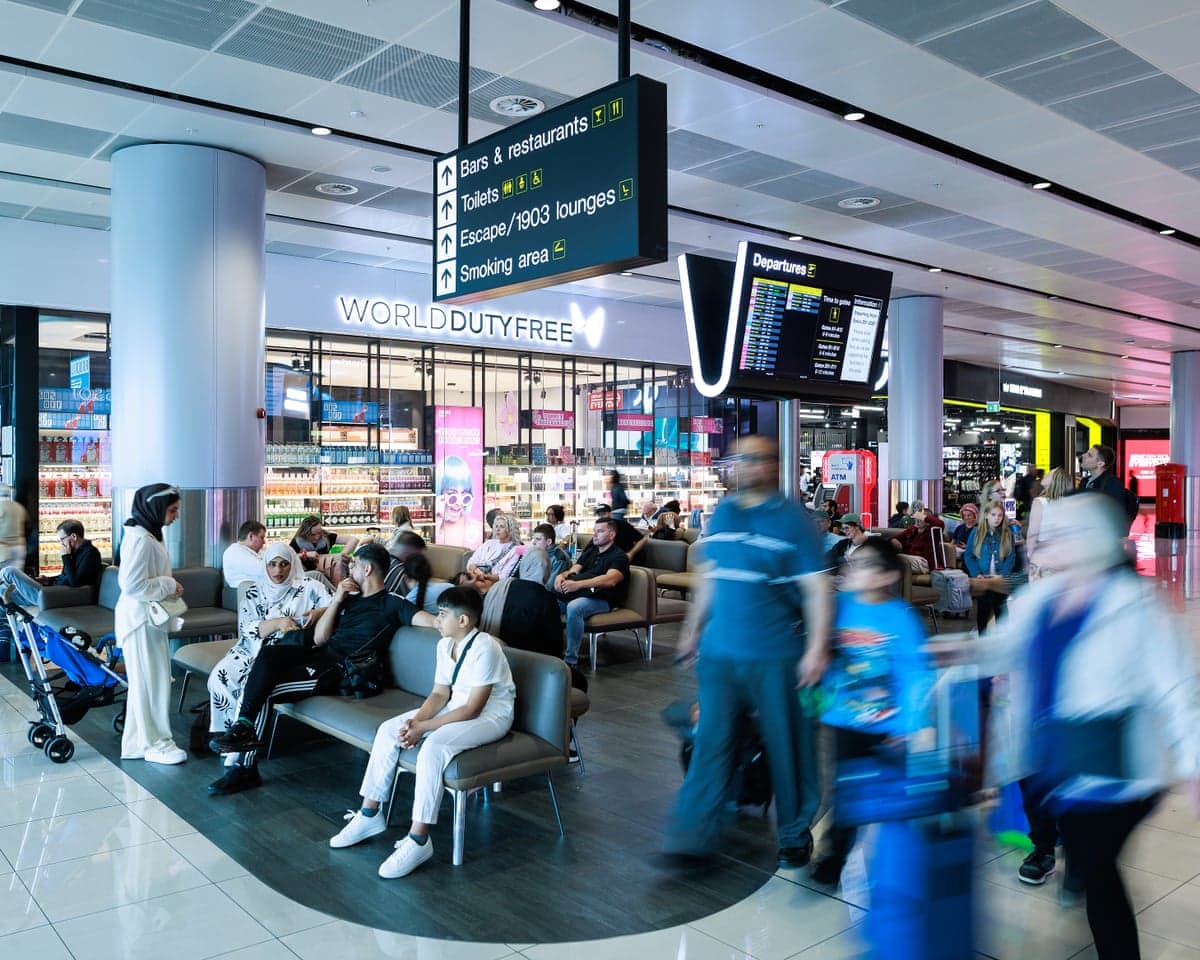 Departure area of Manchester airport