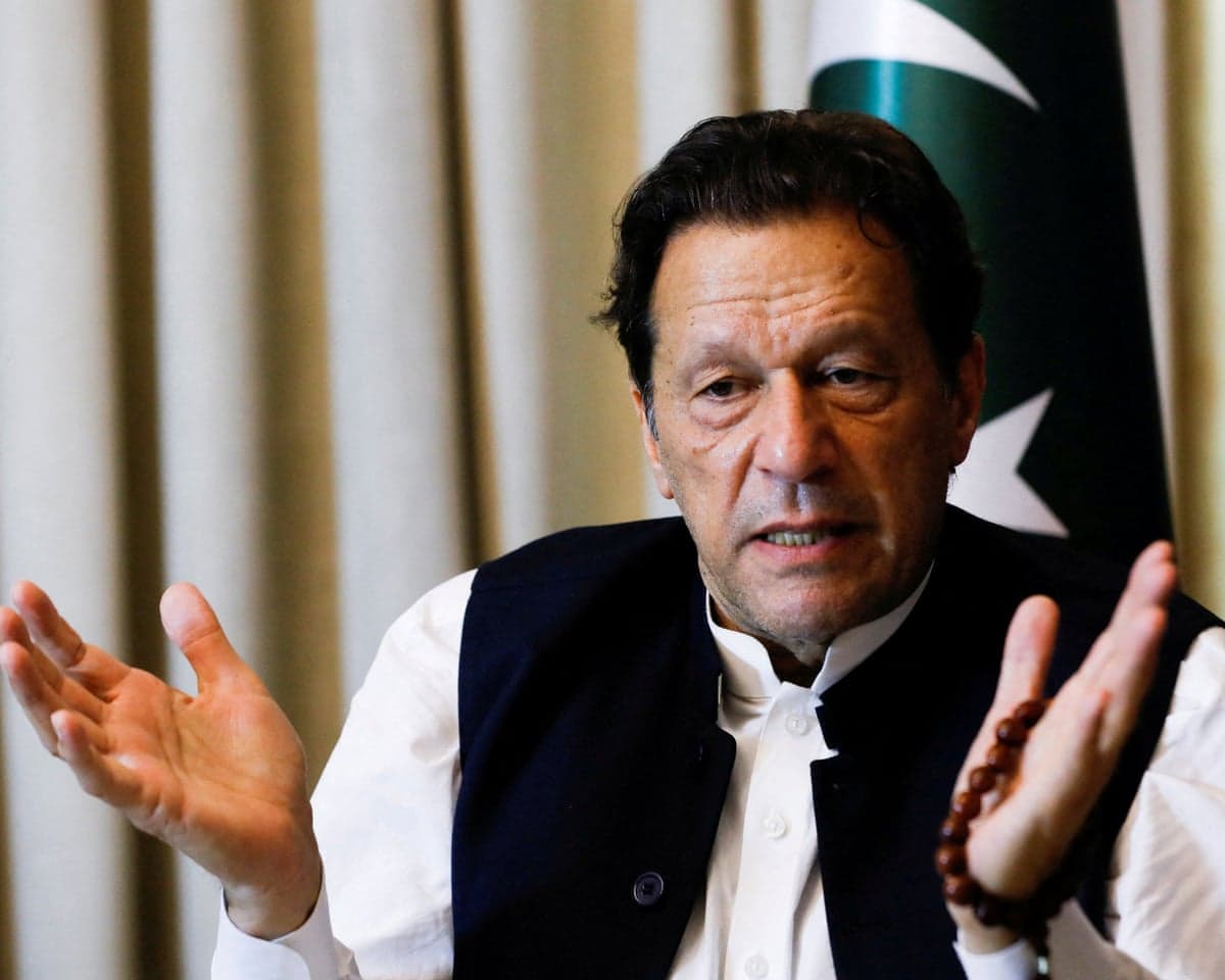 Former Pakistani PM Imran Khan speaks with Reuters in 2023