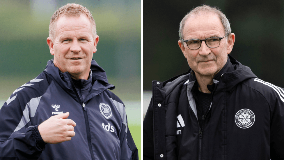 Hearts head coach Wouter Vrancken and Celtic manager Martin O'Neill
