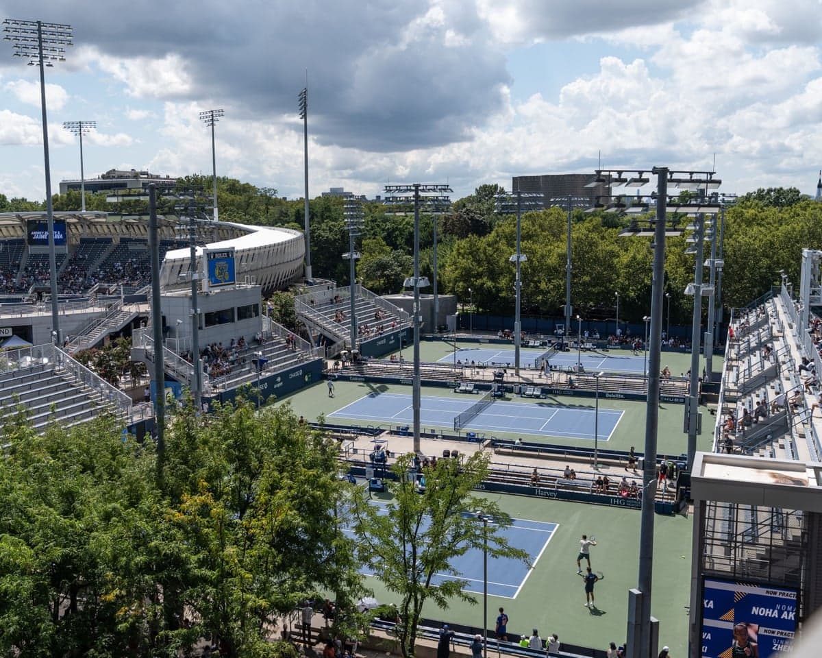 The practice courts at the US Open venue in New York