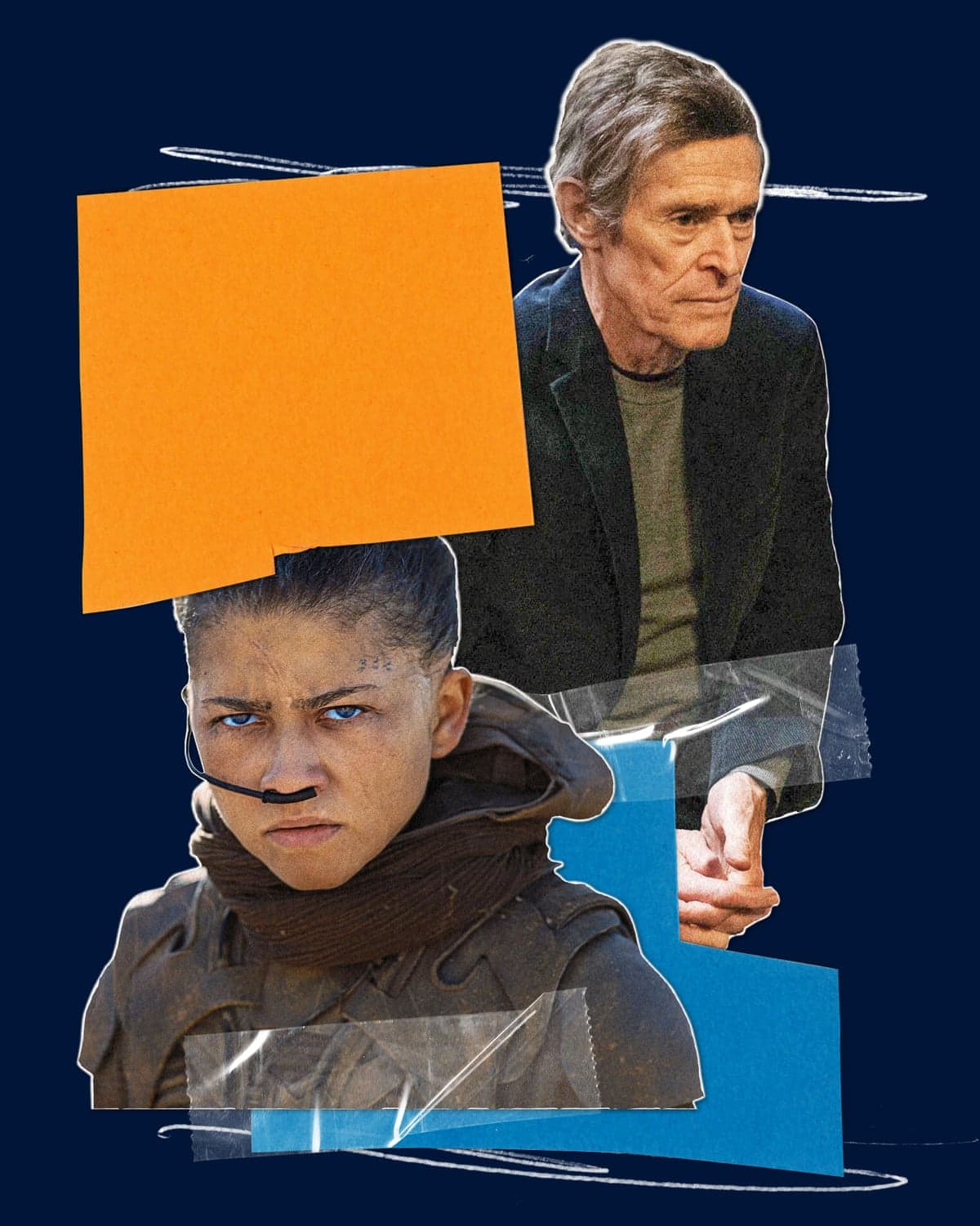 Willem Dafoe in Late Fame and Zendaya in Dune: Part Three