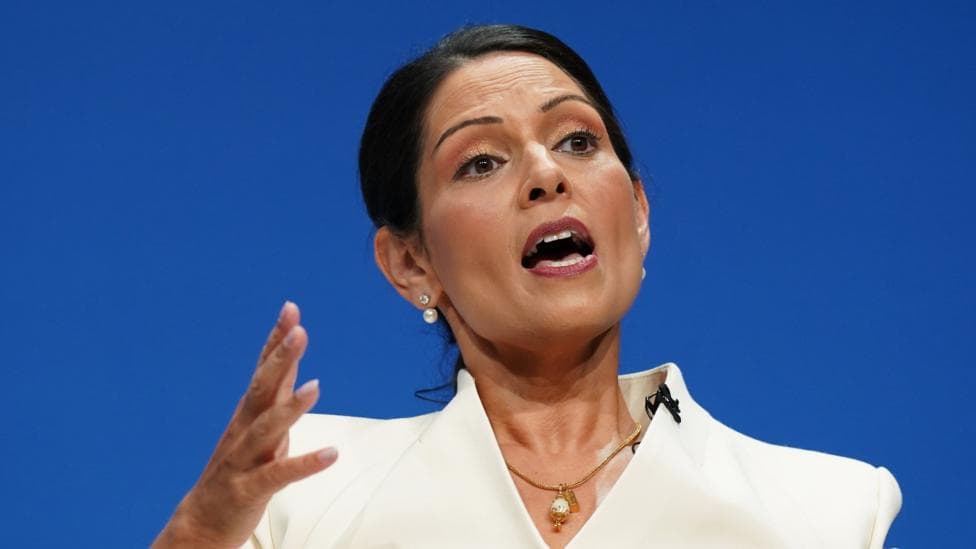 Shadow Secretary of State for Foreign, Commonwealth and Development Affairs, Priti Patel, attends a panel discussion with Tony Abbott, former Australian PM on day three of the Conservative party conference at Manchester Central Convention Complex on October 07, 2025