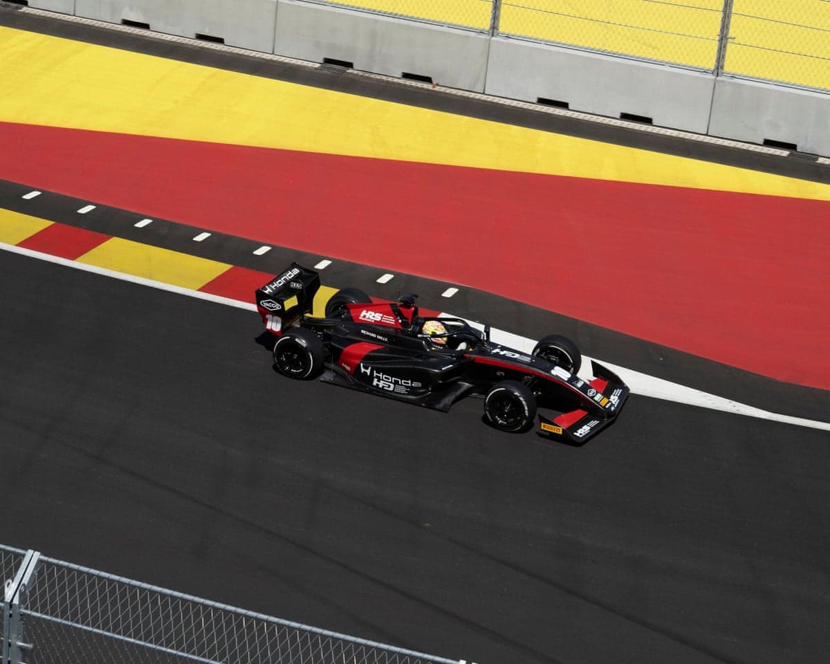 Taito Kato of ART Grand Prix drives during the second day of official Formula 3 testing at the Madring circuit