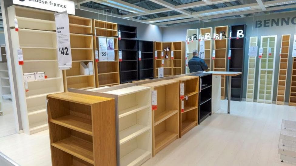 Billy bookcases in an Ikea store