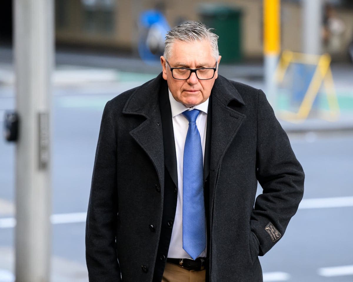 Ray Hadley arrives at the Downing Centre local court in Sydney on Wednesday for the Alan Jones trial.