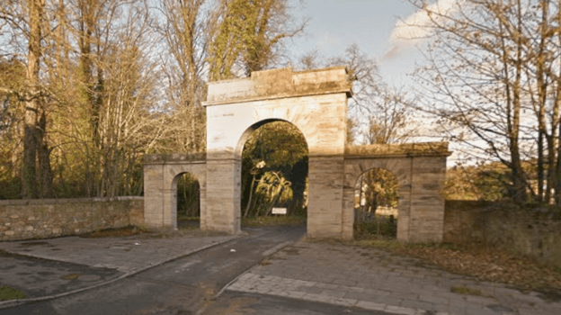 A general view of the King's Gate at Newbattle.