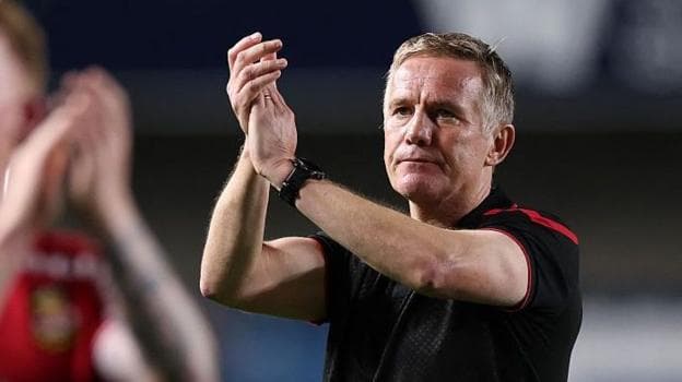 Wrexham manager Phil Parkinson applauds
