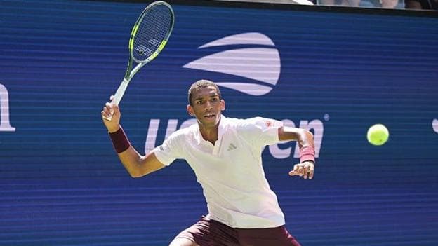 Felix Auger-Aliassime in action at the US Open