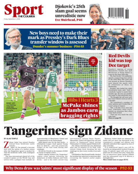 The back page of the Courier on 040926