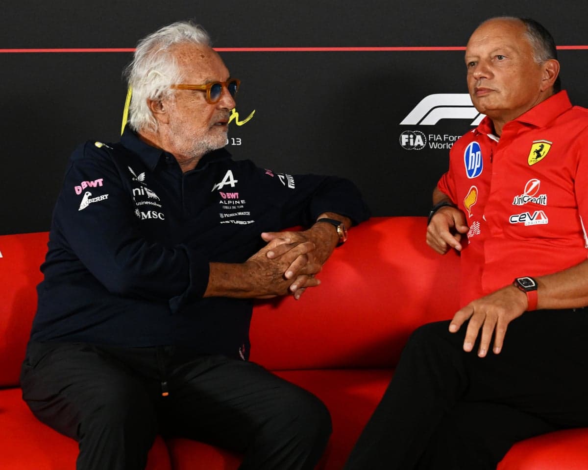 Flavio Briatore and Fred Vasseur at Monza for the Italian Grand Prix