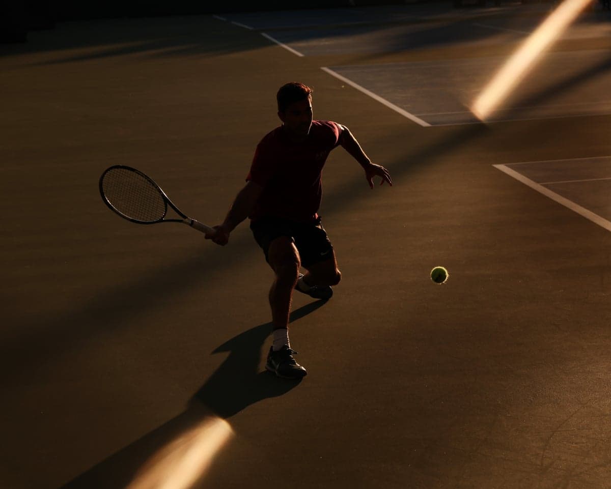 A player practicing in low light