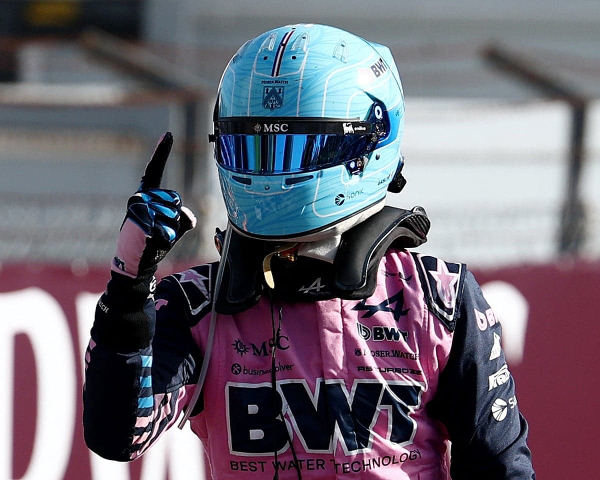 Pierre Gasly celebrates his pole at Monza