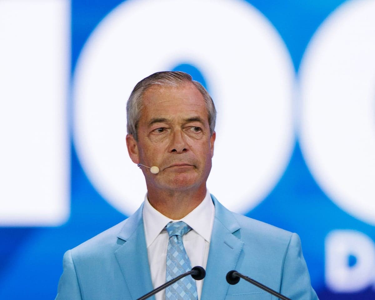 Reform UK leader Nigel Farage on the third day of Reform UK conference