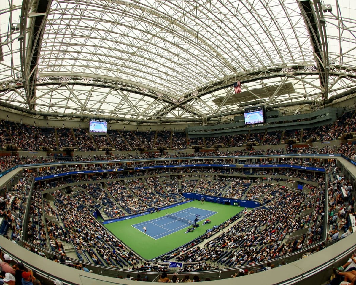 View inside the Arthur Ashe Stadium in Flushing Meadows