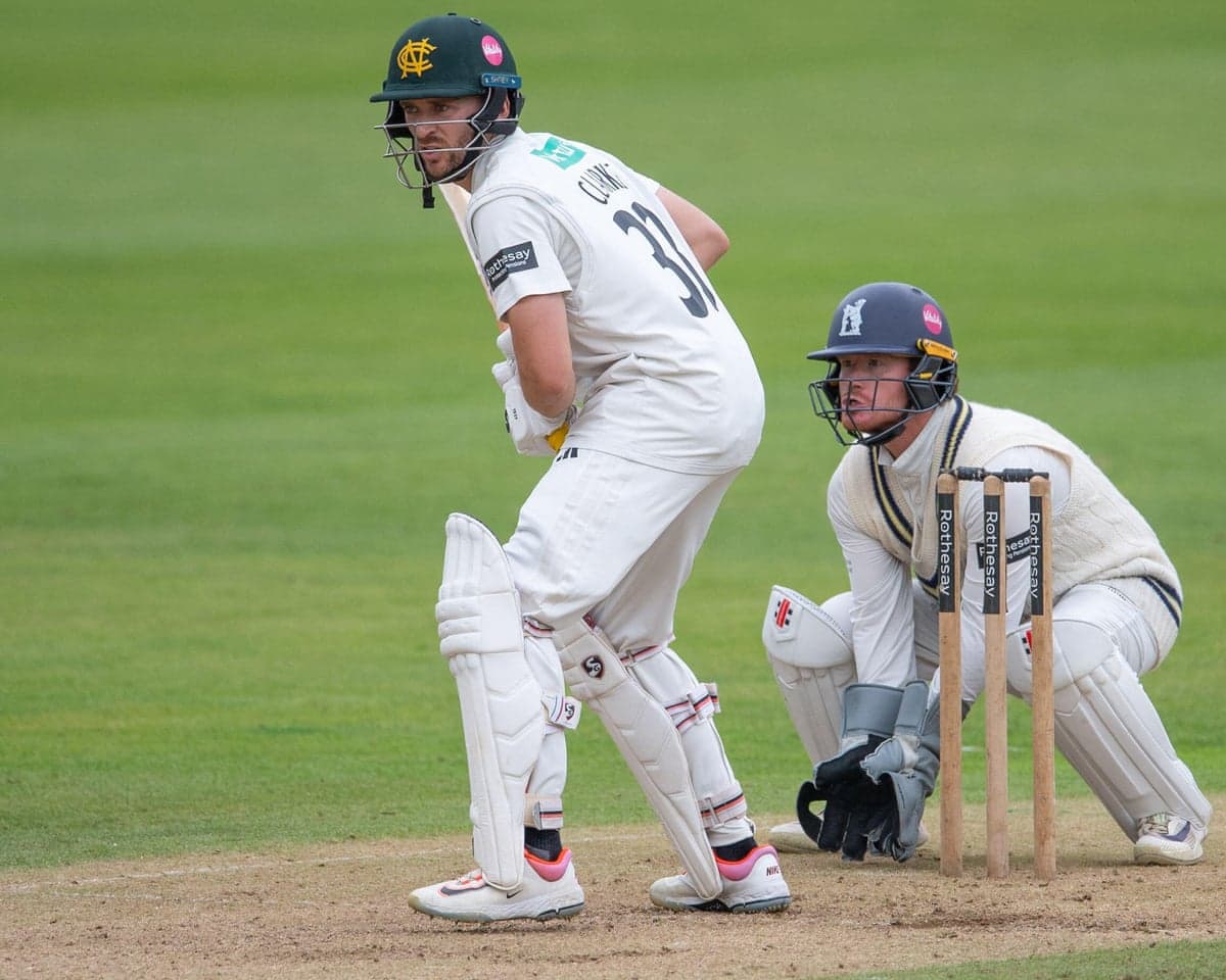 Joe Clarke (Notts) batting during the Rothesay County Championship match between Warwickshire and Nottinghamshire at Edgbaston