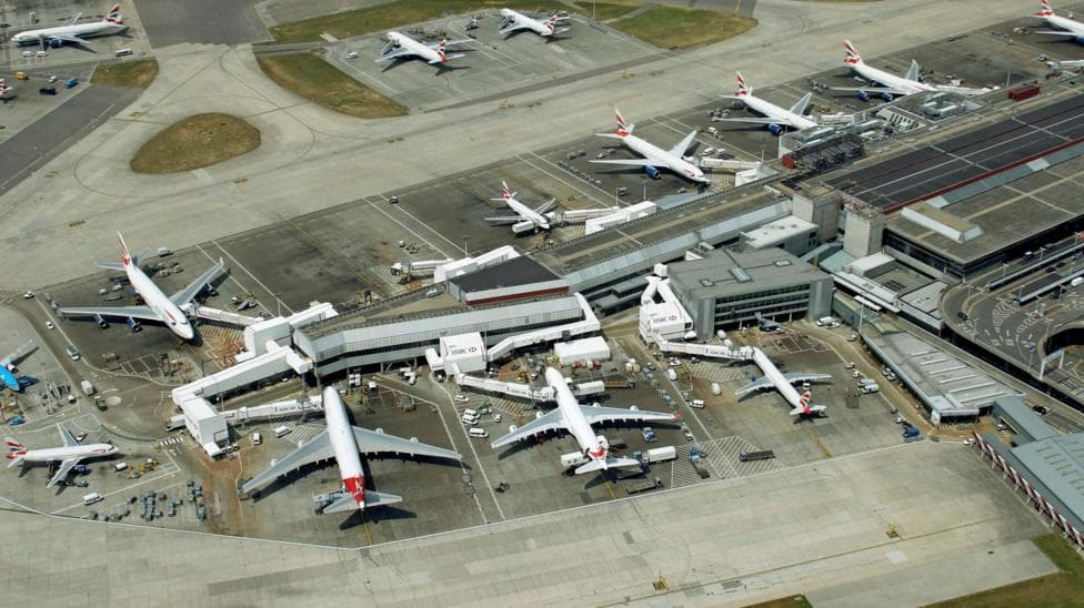 Aerial view of Heathrow Airport