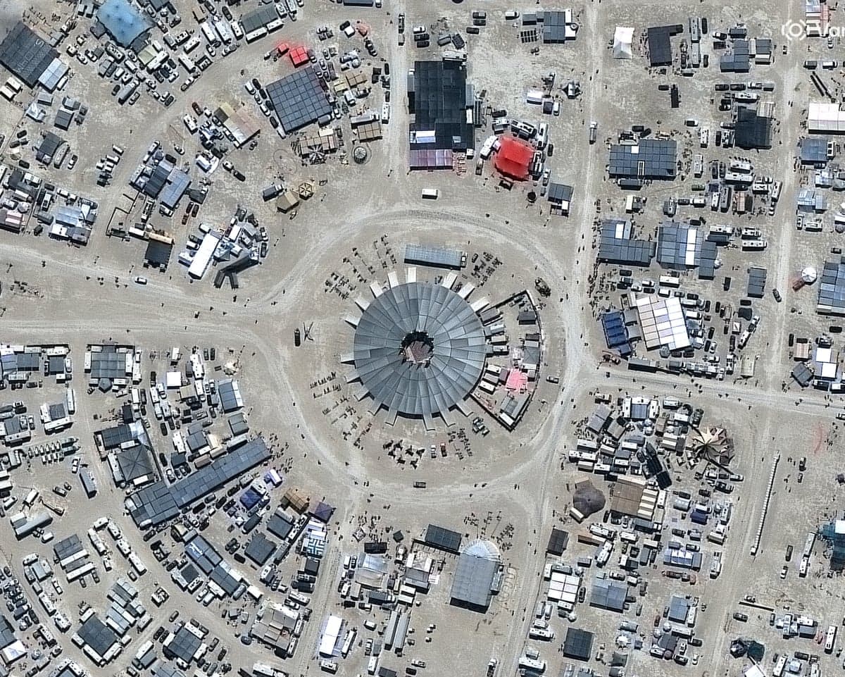 satellite view of a festival