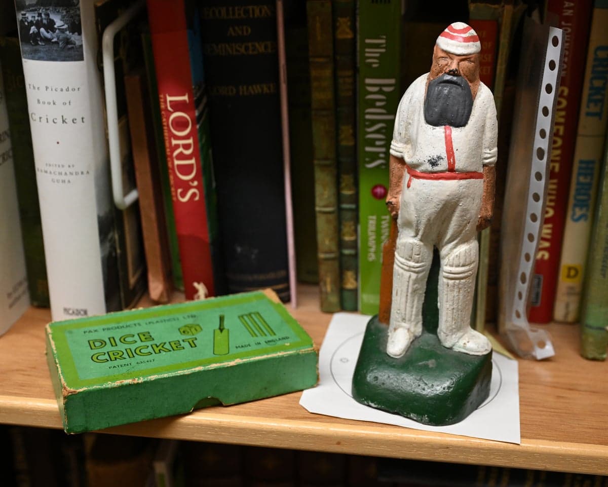 Memorabilia on display in the Sussex CCC Museum during the Division One match with Surrey.