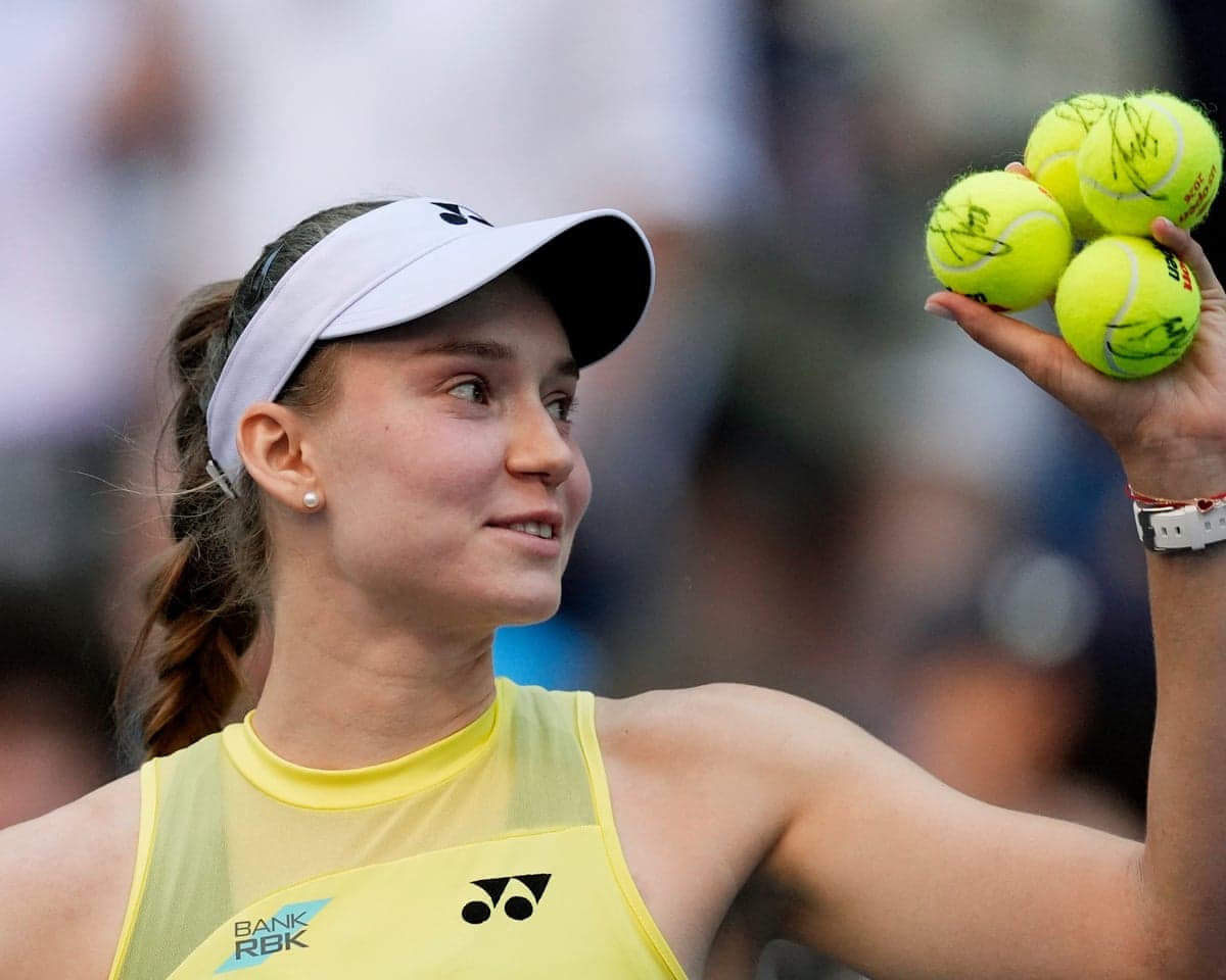 Elena Rybakina celebrates