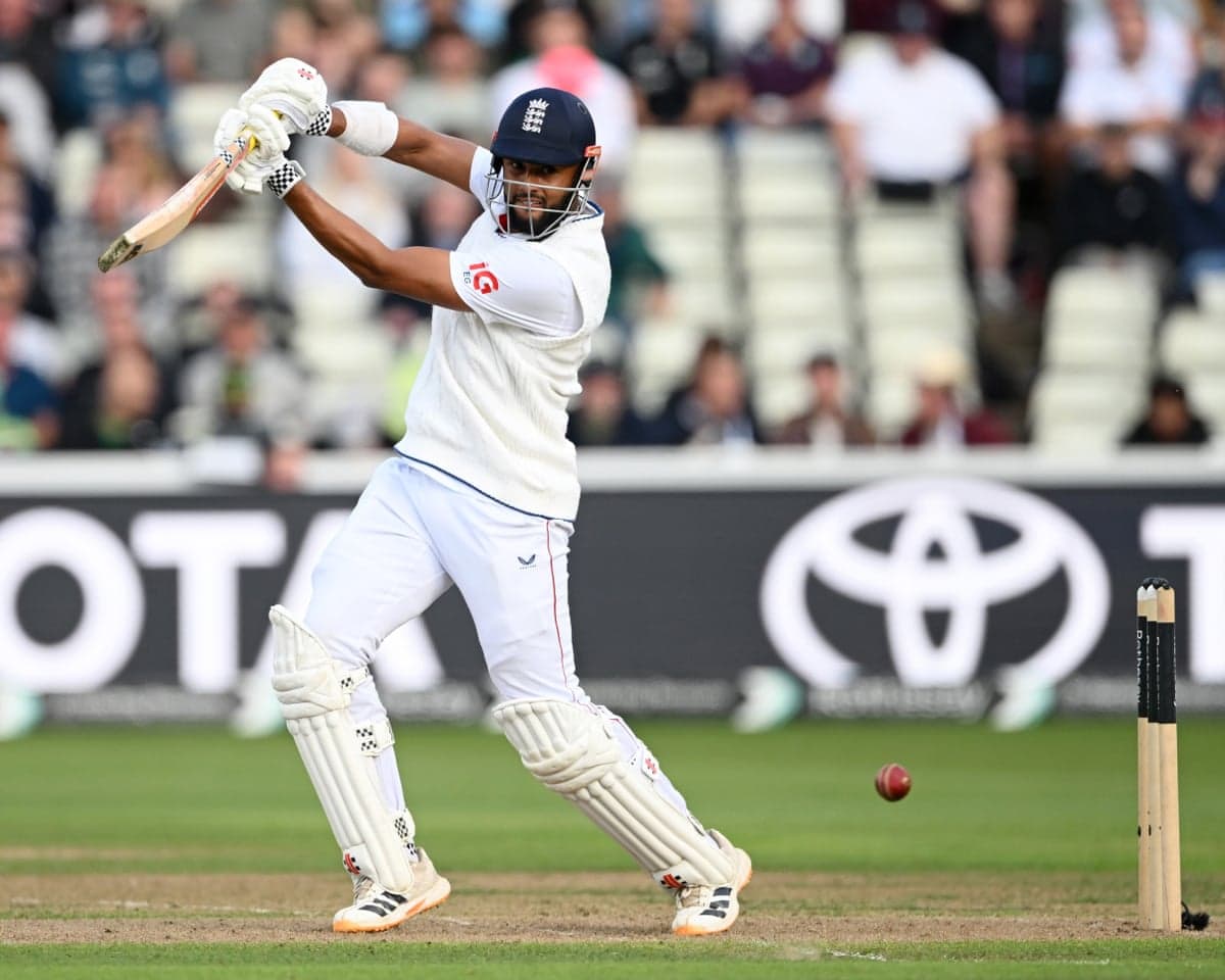 Emilio Gay plays a shot on his way to a half century at Edgbaston