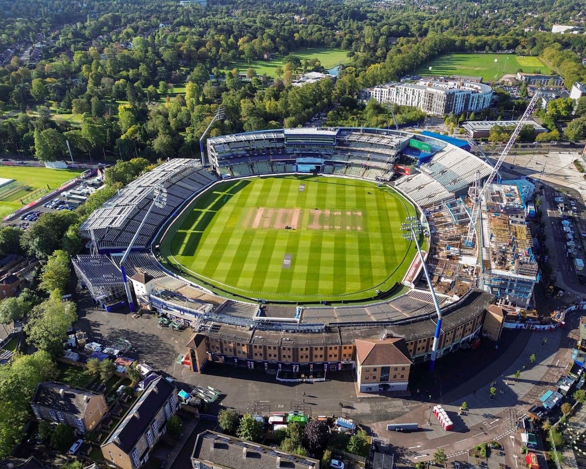 An aerial view above Edgbaston