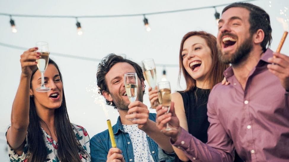 People drinking champagne