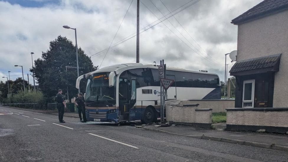A Translink goldliner bus that was hijacked at the corner of the street,