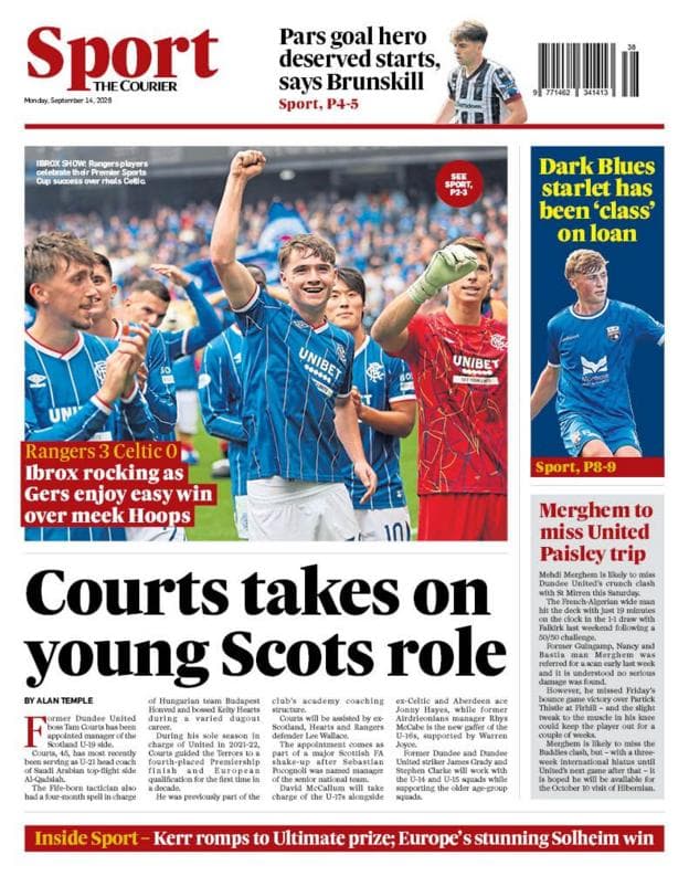 The back page of The Courier on 140926