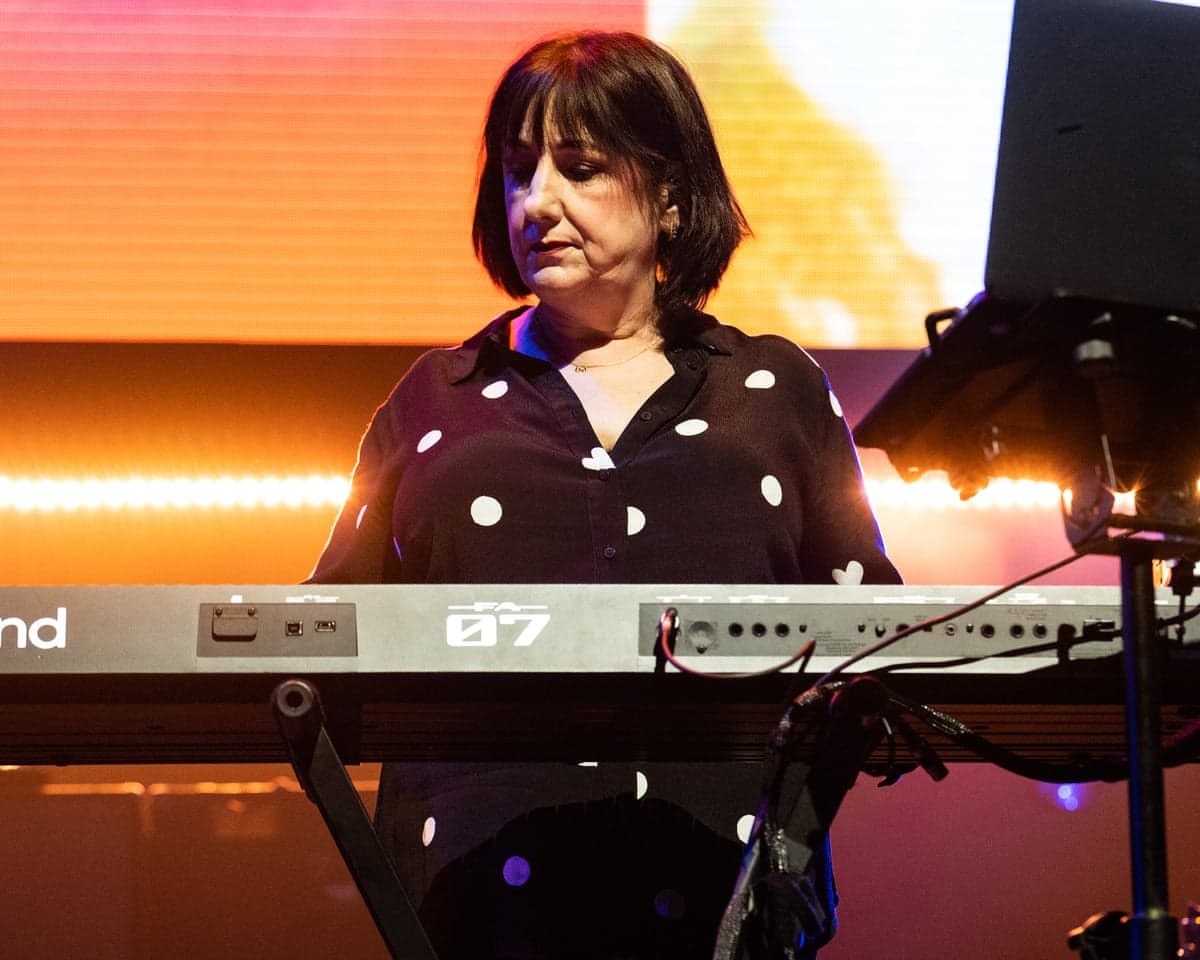 Gillian Gilbert performing in 2023.