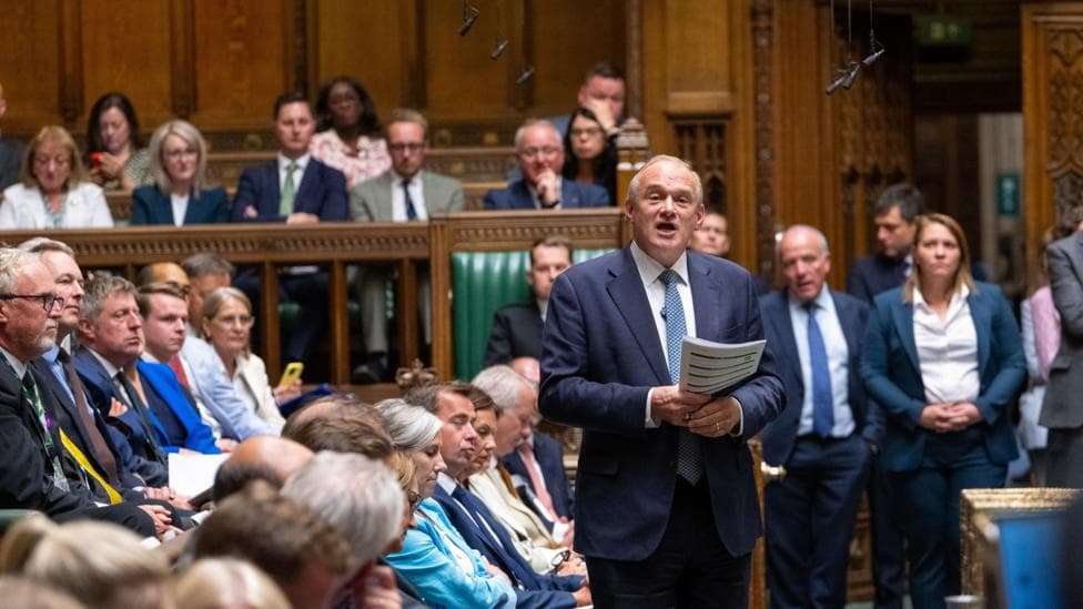 Sir Ed Davey asks a question during Prime Minister's Questions in the House of Commons