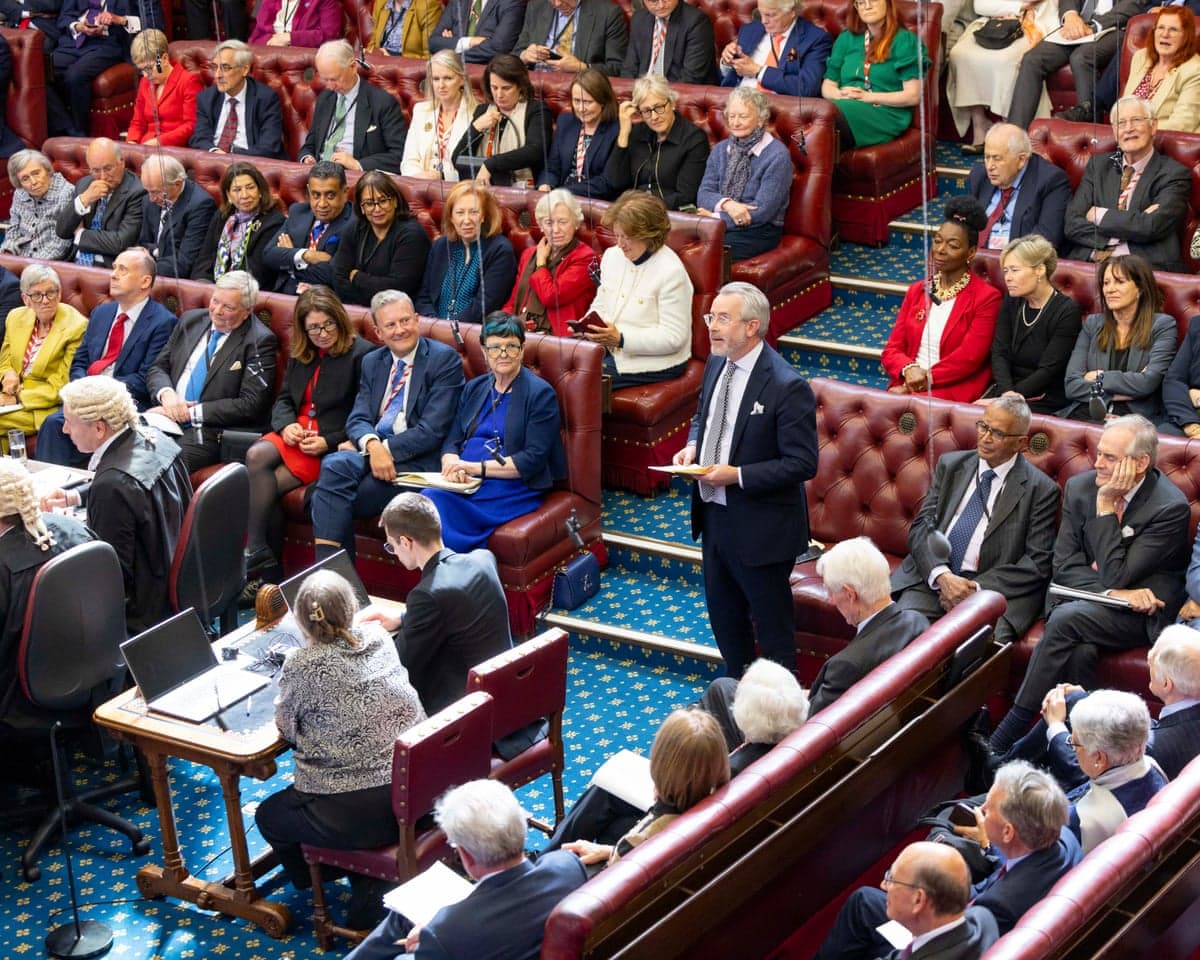 An image of the House of Lords from May of this year, with the men all wearing ties