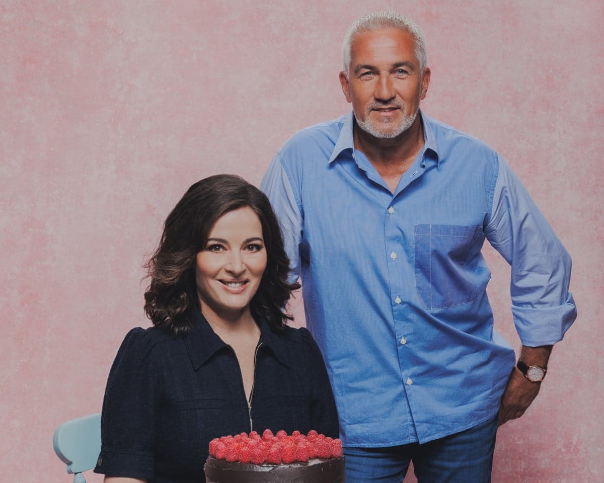 From left: Nigella Lawson and Paul Hollywood in the Great British Bake Off.