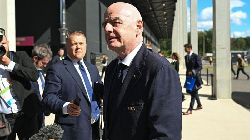 Gianni Infantino answers questions from journalists
