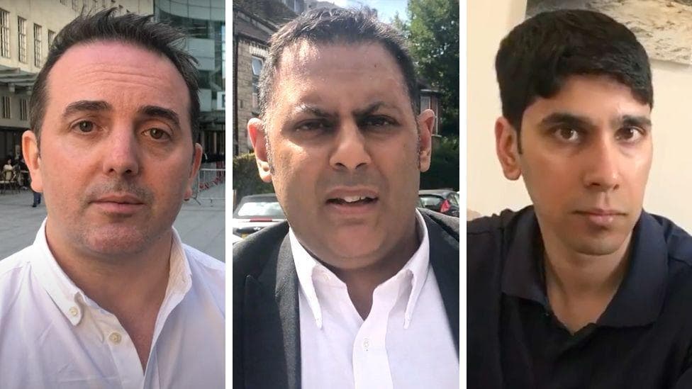 Photo shows three men. On the left, Kristofer Deichler, wearing a white shirt. In the middle, Jatinder Kamra, wearing a white shirt and black blazer. And on the right, Sukhraj Singh, wearing a dark shirt.