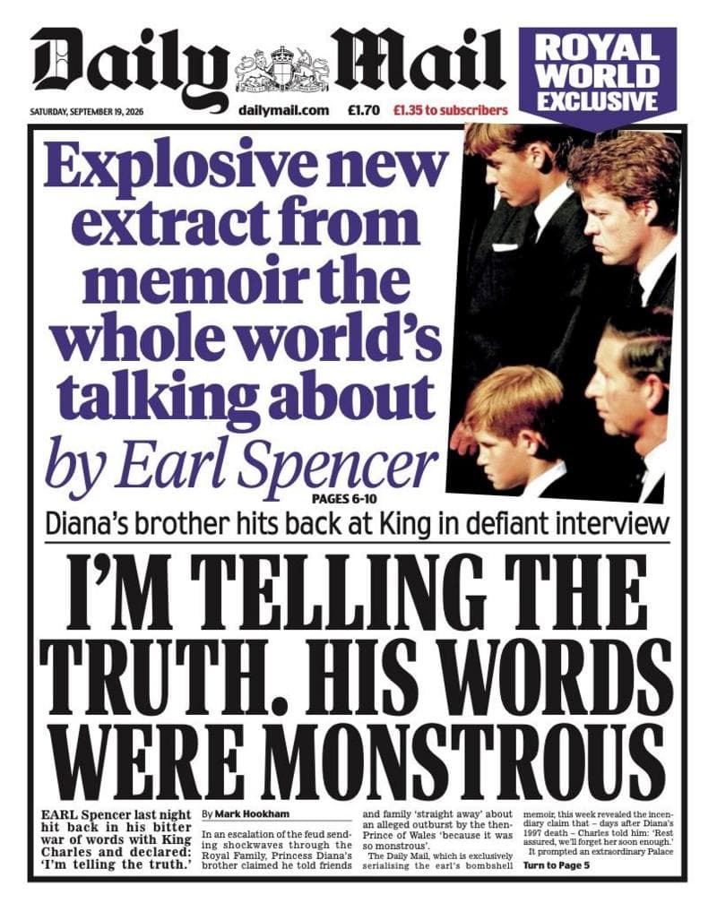 "I'm telling the truth. His words were monstrous", reads the headline on the front page of the Daily Mail.