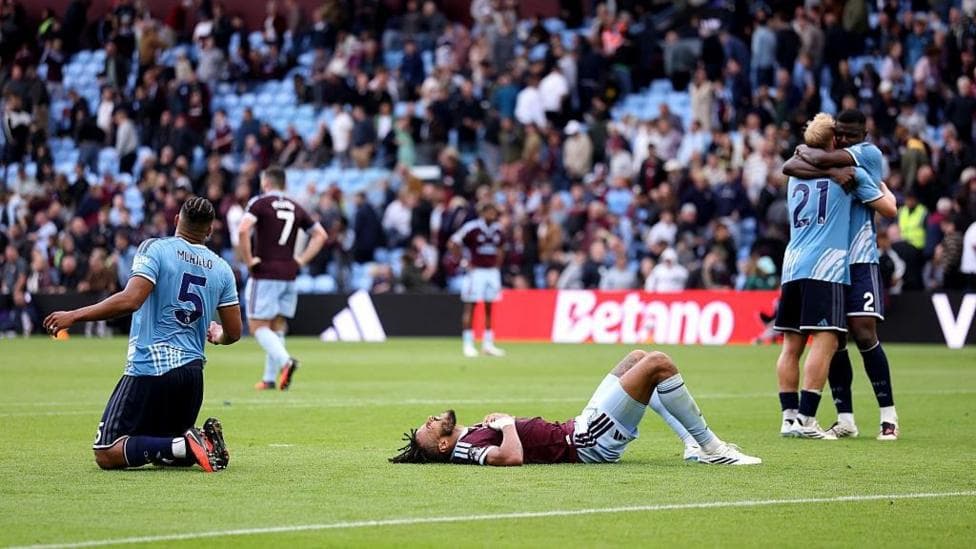 Tyrone Mings reacts to Aston Villa's defeat to Nottingham Forest.