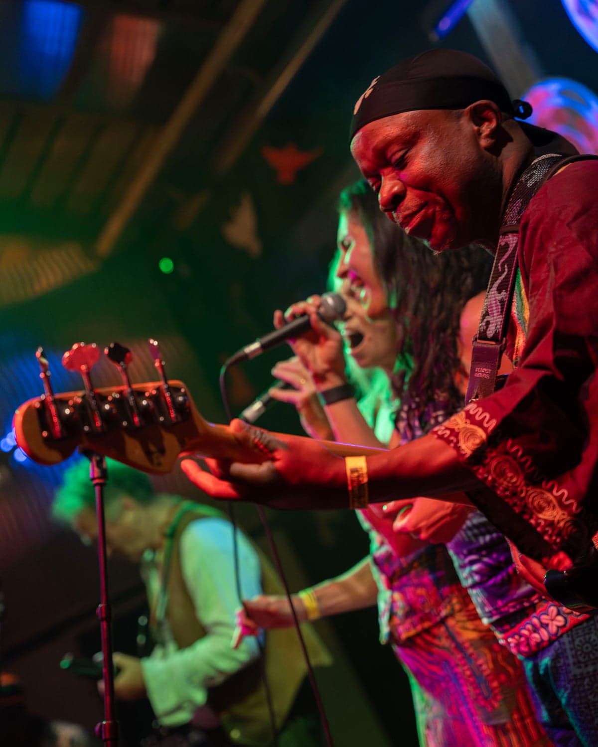 Musicians performing live
