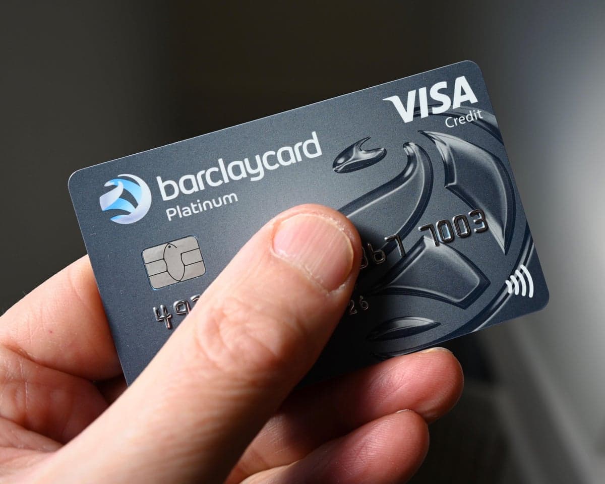 Close-up of a Barclaycard Visa card