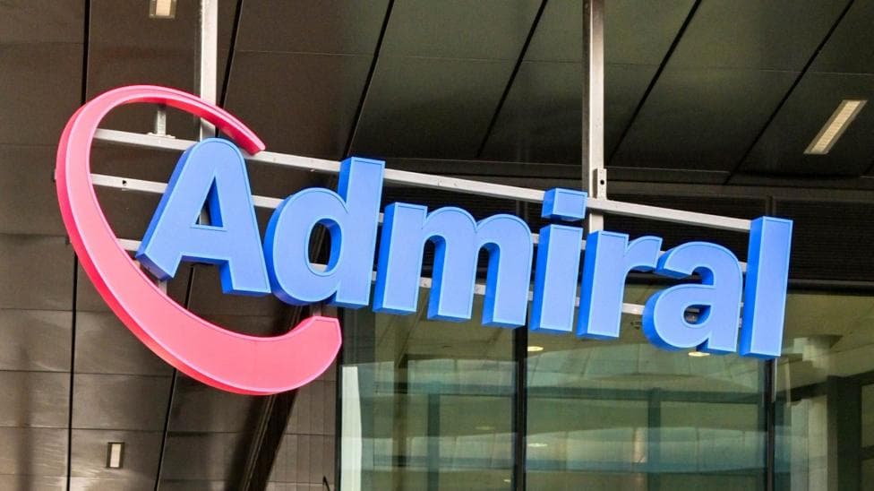 Sign above the entrance to the headquarters of Admiral Insurance in Cardiff city centre.