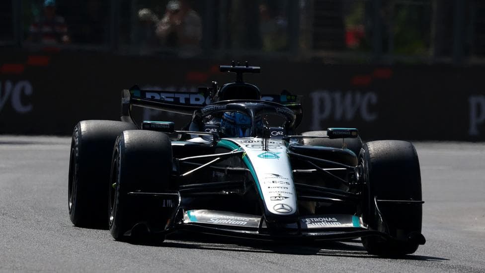 Mercedes' George Russell during Azerbaijan Grand Prix first practice