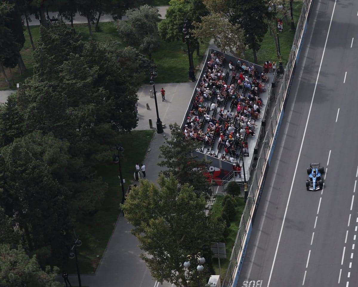 Williams driver Carlos Sainz in action during the third practice session for the Formula One Azerbaijan Grand Prix in Baku