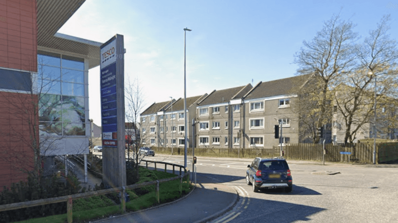 A general view of the junction between Lang Stracht and Rousay Drive in Aberdeen on a sunny day