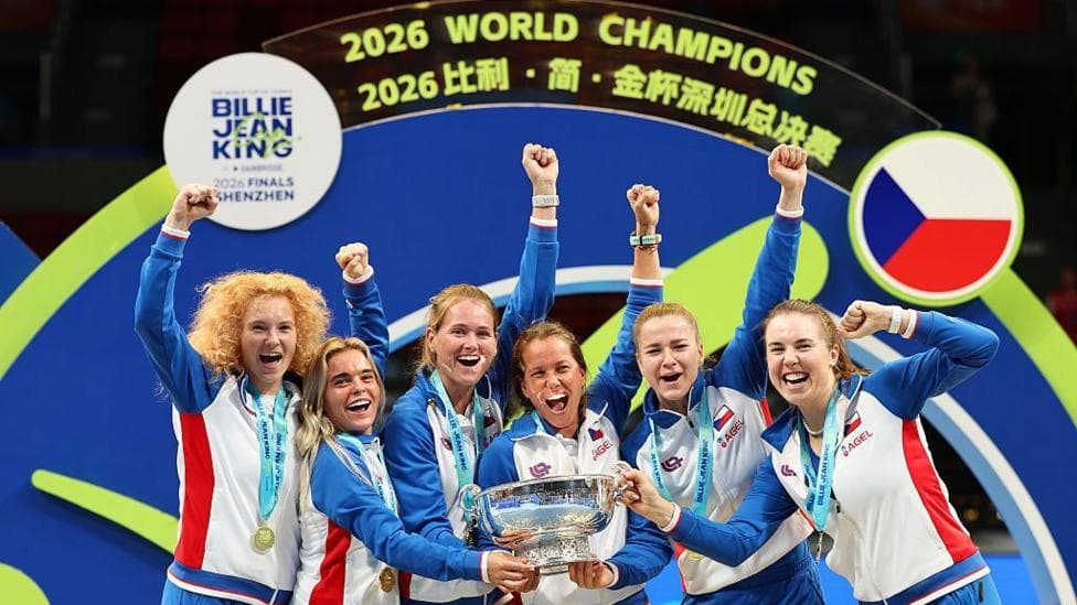 Czech Republic celebrate winning the Billie Jean King Cup