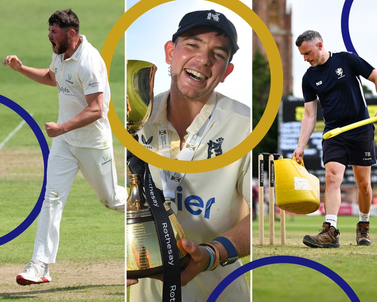 Tom Norton, Ethan Bamber, groundstaff during the summer heatwaves.